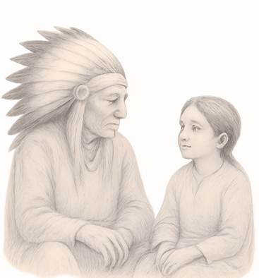 enfant et gd père amerindien